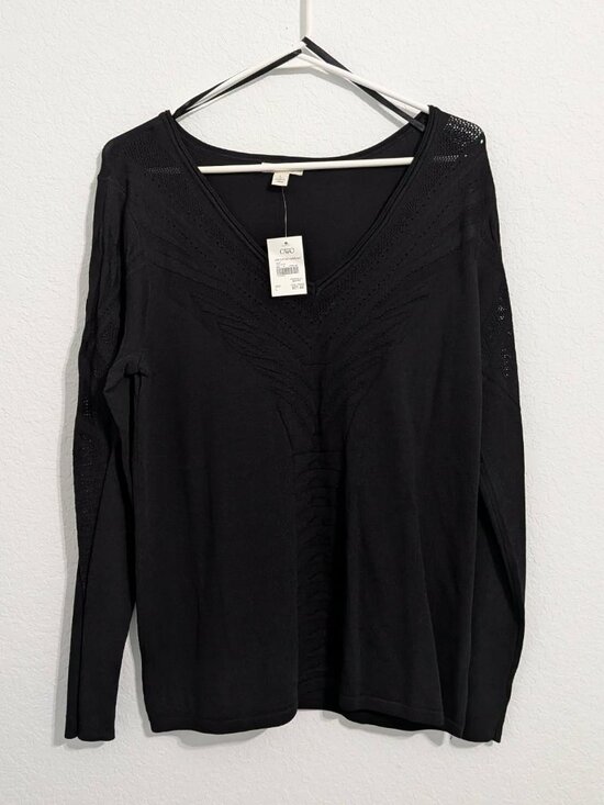 Cato Tops - Cato Women's Iconic Ideal Sportswear Black Blouse Top NWT (Large)